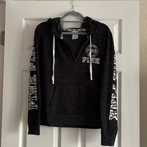 Victoria Secret’s Pink. Black and Gray. Sweatshirt. With Silver Sequins. Size M.